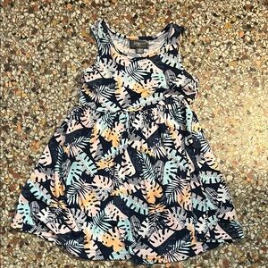 Blue and White Sleeveless Scoop Neck Sundress